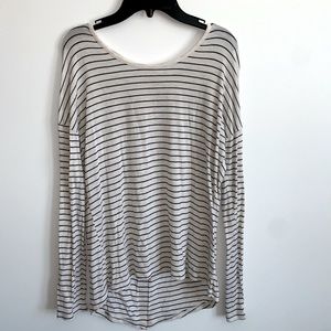 Pink Rose white and blue striped sweater!